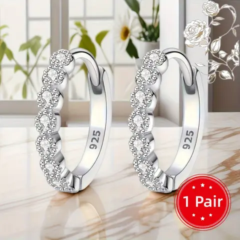 Brincos elegantes de prata para mulheres, um par único versátil e delicado para luxo diário, joias finas atemporais