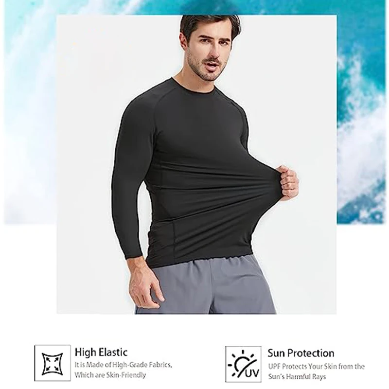 Men\'s Long Sleeves T-shirt Fitness Sportswear Spring Autumn Athletic Quick Dry T-shirt Gym Running Sports Outdoor Tops for Men