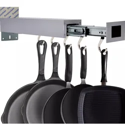 1Piece Heavy Top Mount Pull Out Pan Rack Hanging Hooks For Laundry Wardrobe Closet Organizer