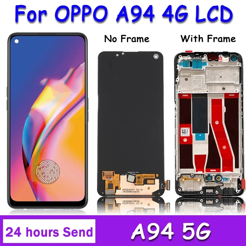 A94 LCD With fingerprints For OPPO A94 5G CPH2211 Display Touch Sensor Digitizer Assembly For Oppo A94 4G CPH2203 Replacement