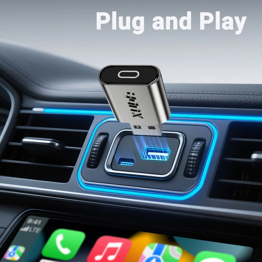 محول CarPlay & Android Auto اللاسلكي 2025 - دونجل توصيل وتشغيل USB/Type-C مدمج، يحول سلكيًا إلى لاسلكيًا، زمن انتقال منخفض #4