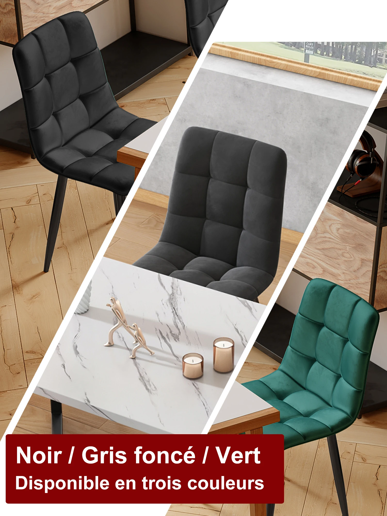 Set 4 sedie in velluto, set sedie da pranzo, sedia da bar, schienale superiore, per soggiorno, camera da letto, scrivania