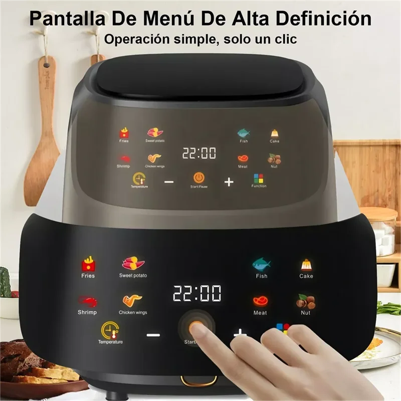 1400W 8L Air Fryer Without Oil House Programmable Smart LED Touch Thermal AirFryer Cycle Oven Booker French Fries chickens