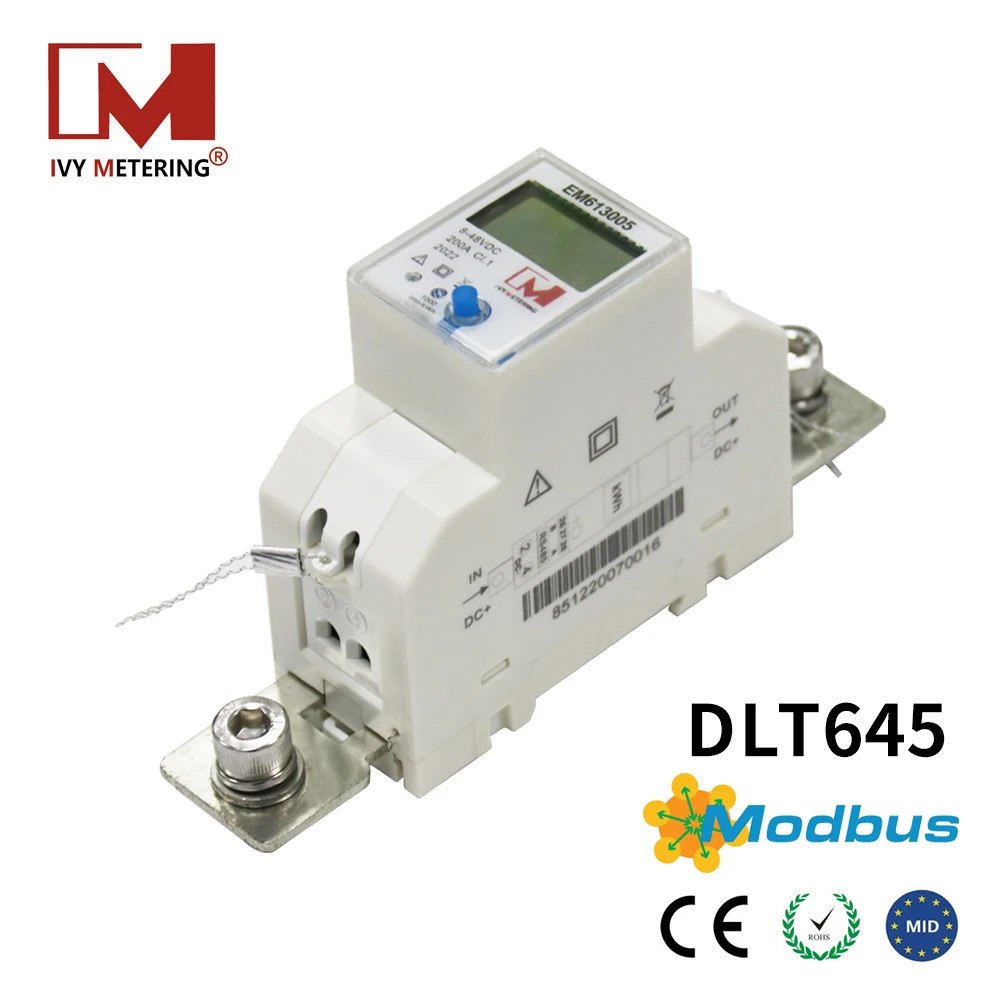 Imagem -03 - Modbus dc Energy Meter para Pilha de Carregamento Energia Renovável Em613001 Em613002 Em613005 Em619001 Rs485