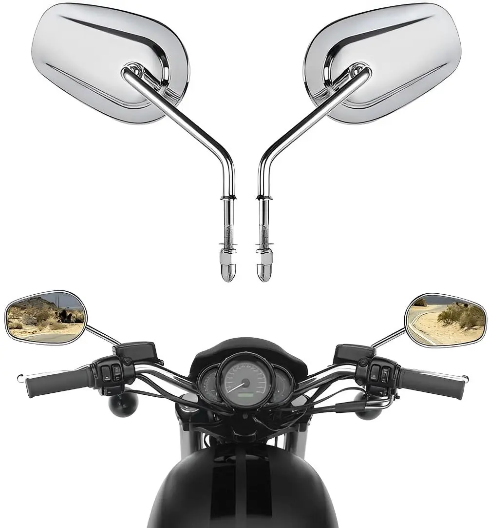 Motorcycle 8mm Side Mirrors RearView For Harley Softail Dyna SPORTSTER XL 883 1200 Touring Road King Street Glide CVO FXDB FXDF