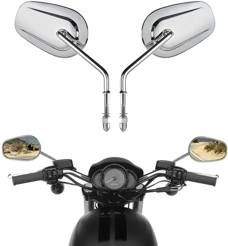 Imagen 2 del producto Espejos retrovisores laterales de 8mm para motocicleta Harley Softail Dyna SPORTSTER XL 883 1200 Touring Road King Street Glide CVO FXDB FXDF