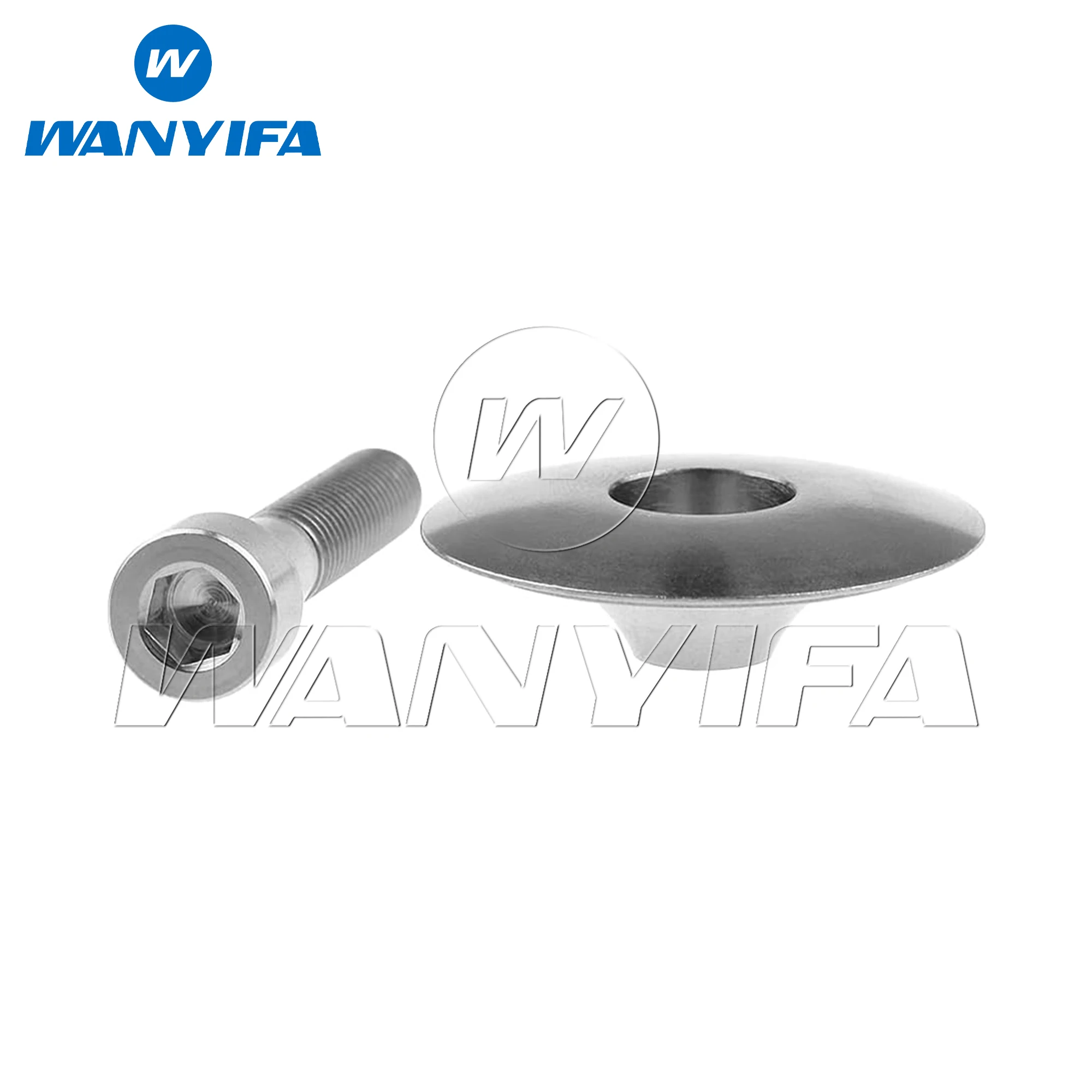 Wanyifa Titanium Bolt M6x35mm&Titanium Bowl Cover Top Cap Set For Road Mountain Bike Cycling Headset Stem