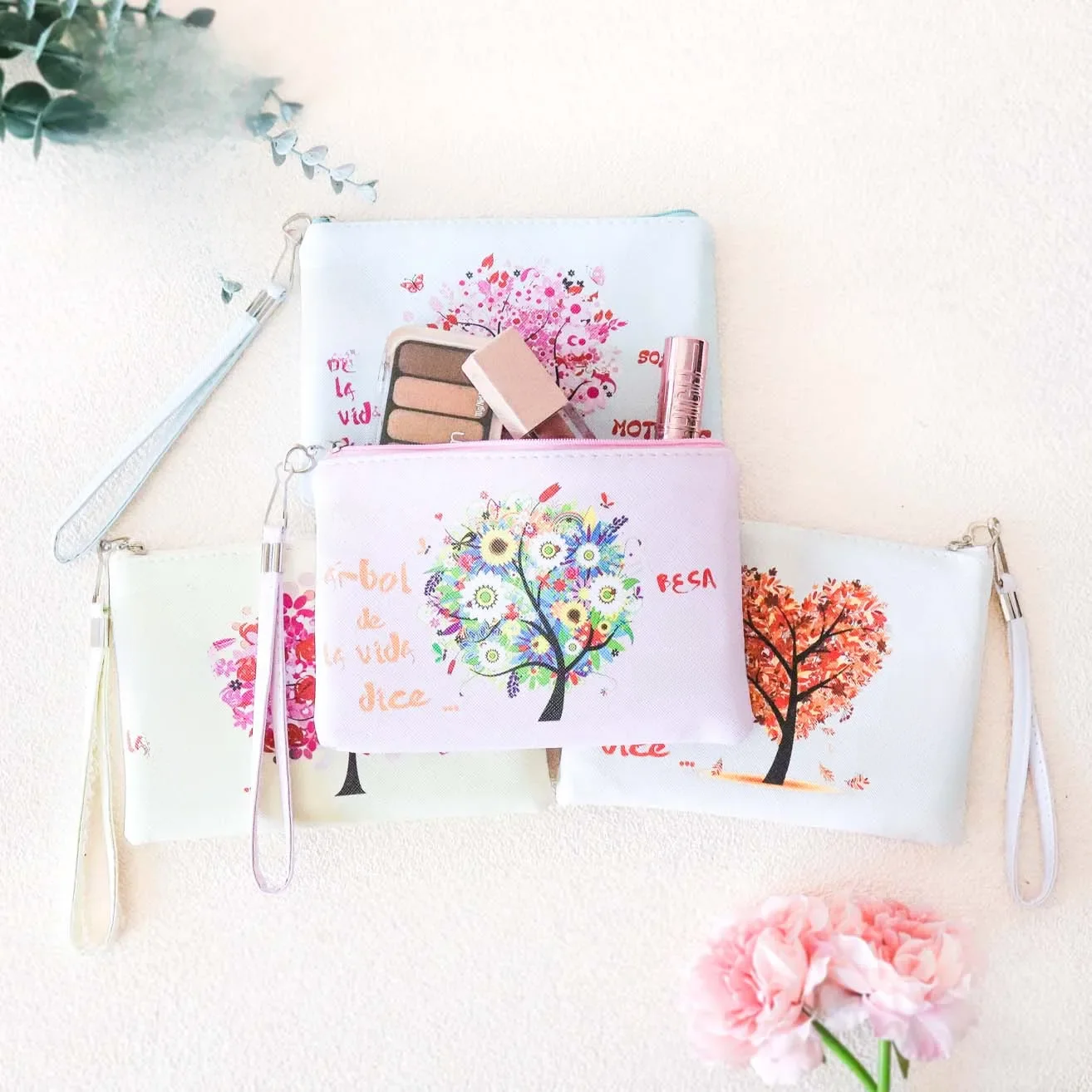 Bolsa de Higiene Pessoal Feminina, Palavras Decorativas, Zíper, Detalhes do Casamento, Favores, Loja