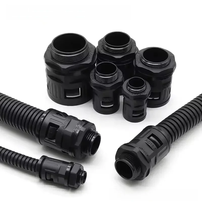 Connecteur droit à soufflet AD21.2 ical16, presse-étoupe en plastique, joint de tuyau ondulé en nylon, joint étanche, AD54.5