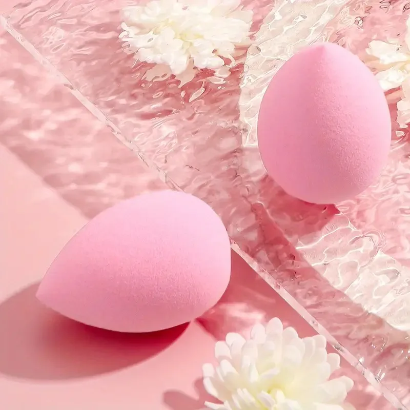 Spugna di bellezza idrofilo senza lattice (forma a goccia d'acqua), design a doppio uso, sana e delicata sulla pelle, ideale per il trucco quotidiano e la tocca