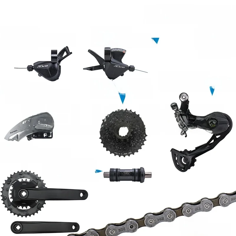 SHIMANO ALIVIO M3100 2x9 Speed Groupset z Shifter REAR i M2020 przerzutka przednia HG200 kaseta zębatka łańcuchy zębate — zdjęcie 2