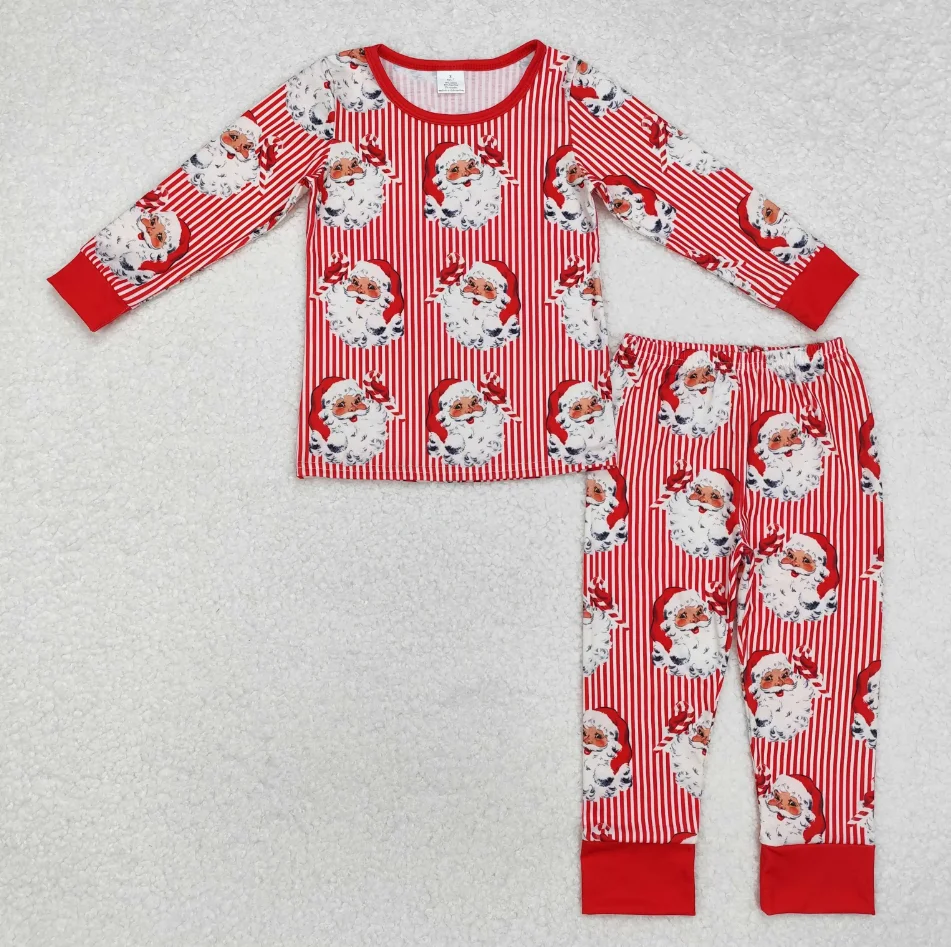 

Hot Sale Kids Designer Clothes Girls Christmas Tree Cake Shirt Pants Bamboo Boys Pajamas Boutique Baby Girls Bamboo Pajamas Sets