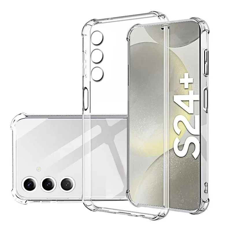 Capa transparente para samsung galaxy s24 plus ultra grossa à prova de choque capa de telefone de