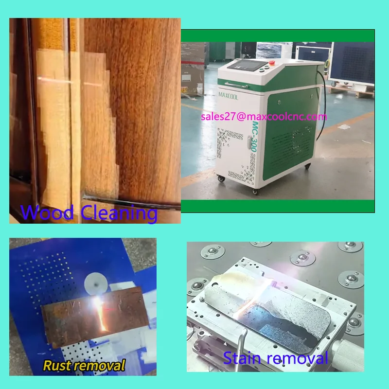 300W Easy Operate Pulsed Laser Rust Paint Removal Machine 500W 1KW  Laser Cleaner for Cleaning Rust Painting Wood Graffiti Stone