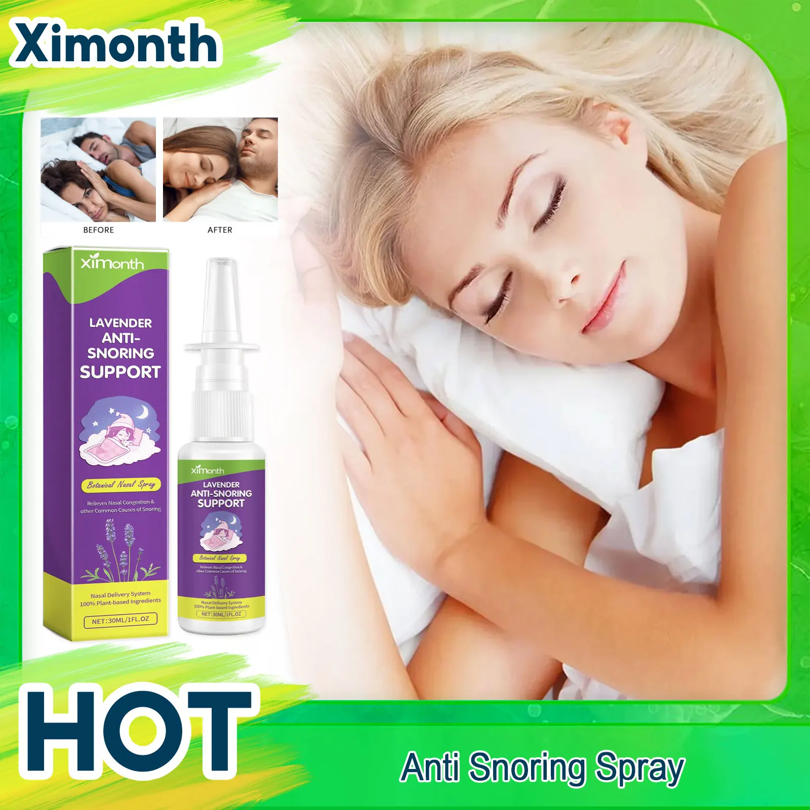 

Ximonth Snoring Treatment Spray Correct Mouth Breathe Breathing Better Improve Nighttime Sleep Aid Fall Asleep Anti Snore Spray