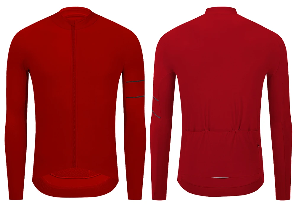 YKYWBIKE Radtrikot 10-20 ° C Herbst Langarm Rennrad Kleidung Thermo Fleece Wärme MTB Fahrrad Jersey – Detail 25