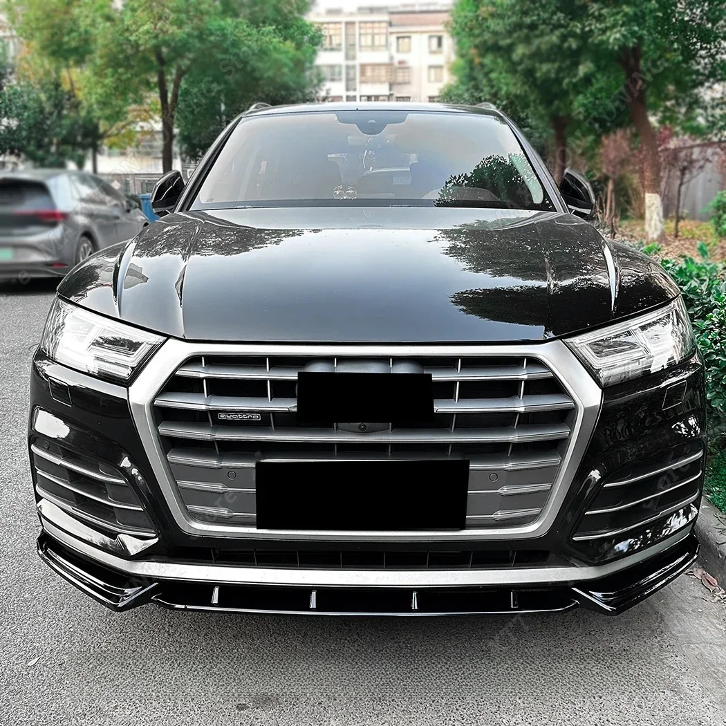 3 Stuks Voorbumper Diffuser Lip Spoiler Voor AUDI Q5 SQ5 FY Sline 2018 2019 2020 Front Splitter Auto accessoires Gloss Black Abs - afbeelding 2