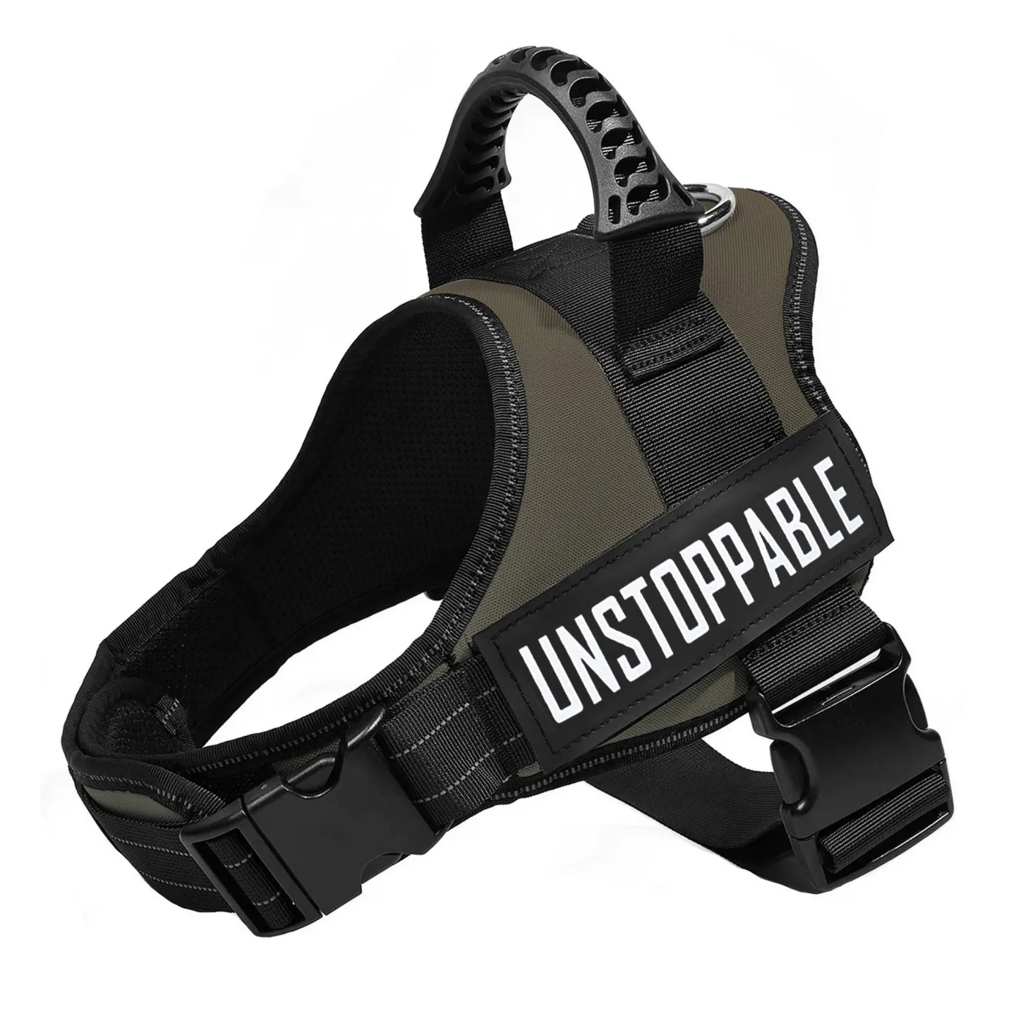 Geen-trek hondentuig met handvat, verstelbaar hondenvest, reflecterend tactisch wandeltuig, ademend outdoor trainingsvest voor honden
