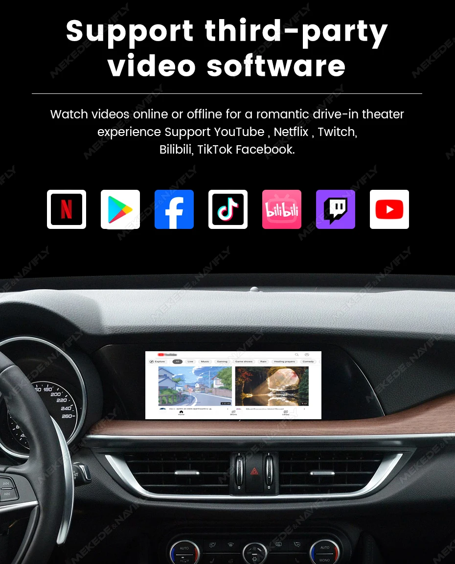 MEKEDE Kabelloses Carplay BOX Android Auto MINI BOX für Alfa Romeo Giulietta OEM-Bildschirm Upgrade-Modul DSP BT Unterstützt YOUTUBE Netflix Twitch TikTok Facebook Kamera Carplay BOX Unterstützt Mirror Link HDMI IN Sprachsteuerung – Detail 15