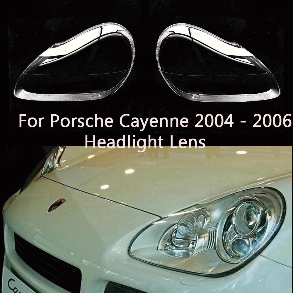 

For Porsche Cayenne 2004 - 2006 Headlight Shell Lamp Shade Transparent Headlamp Cover Plexiglass Replace The Lampshade