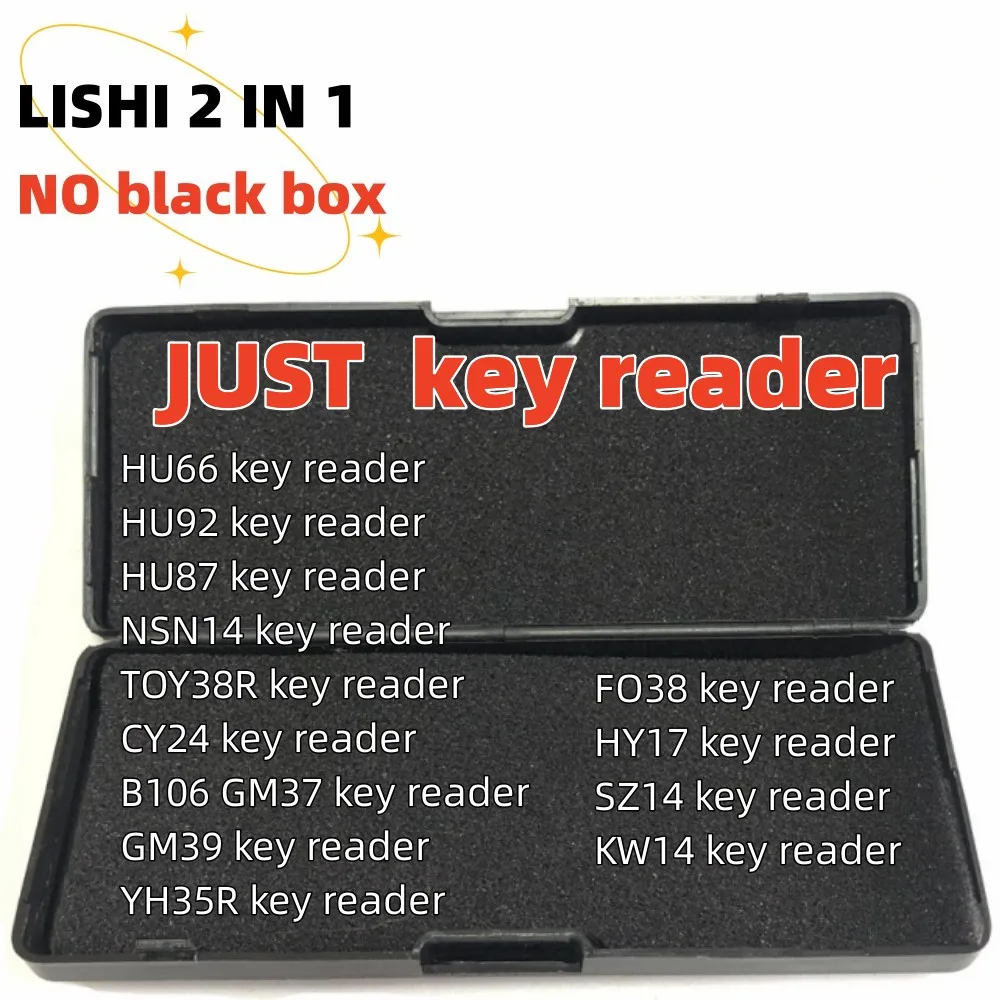 ไม่มีกล่อง Lishi 2 In 1 Reader เครื่องมือ HU66 HU92 HU87 NSN14 TOY38R CY24 B106 GM37 GM39 YH35R FO38 HY17 SZ14 KW14 Key Reader