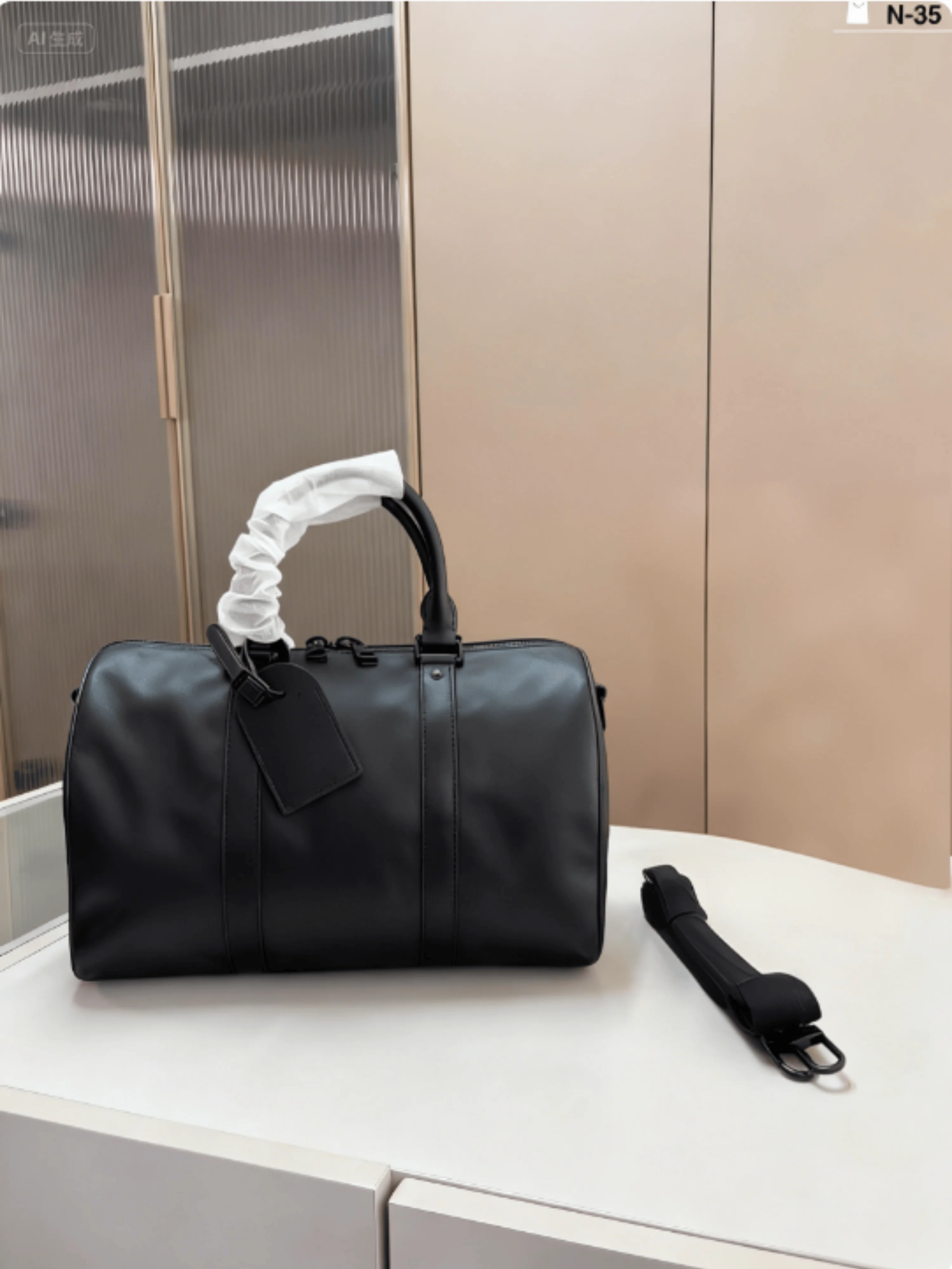 

2025 Новая модная однотонная универсальная повседневная простая классическая мужская и женская дорожная сумка большой емкости 35 × 21 см