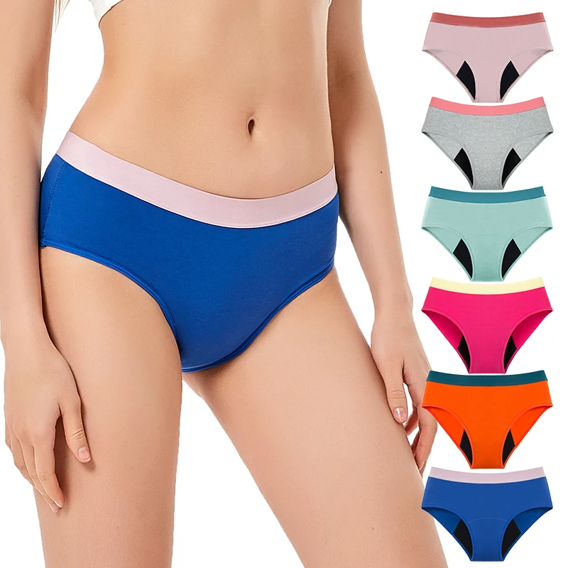 Girls Children Leak-Proof Panties For Teenager Menstrual Underwear Soft Modal Kids Briefs Cute Pink Lingerie Incontinence 5Color