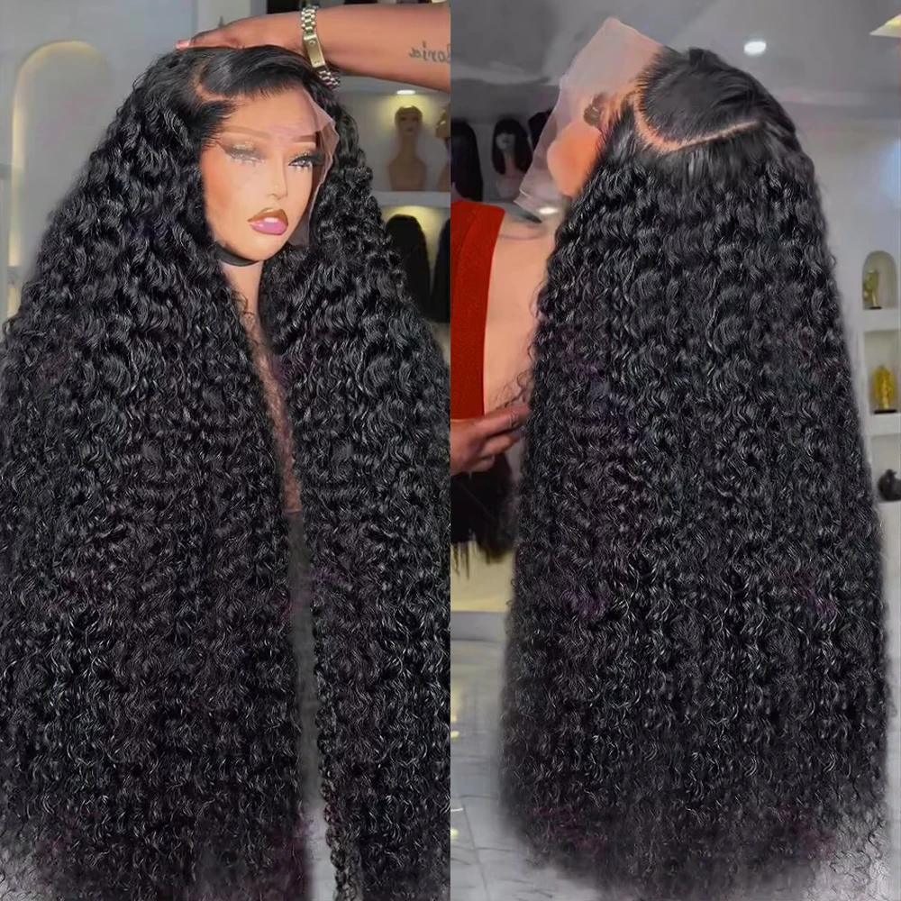 40Inch Deep Wave Frontal Wig Transparent 13x4 13x6 HD Lace Frontal Human Hair Wigs Curly Human Hair Lace Frontal Wigs For Women