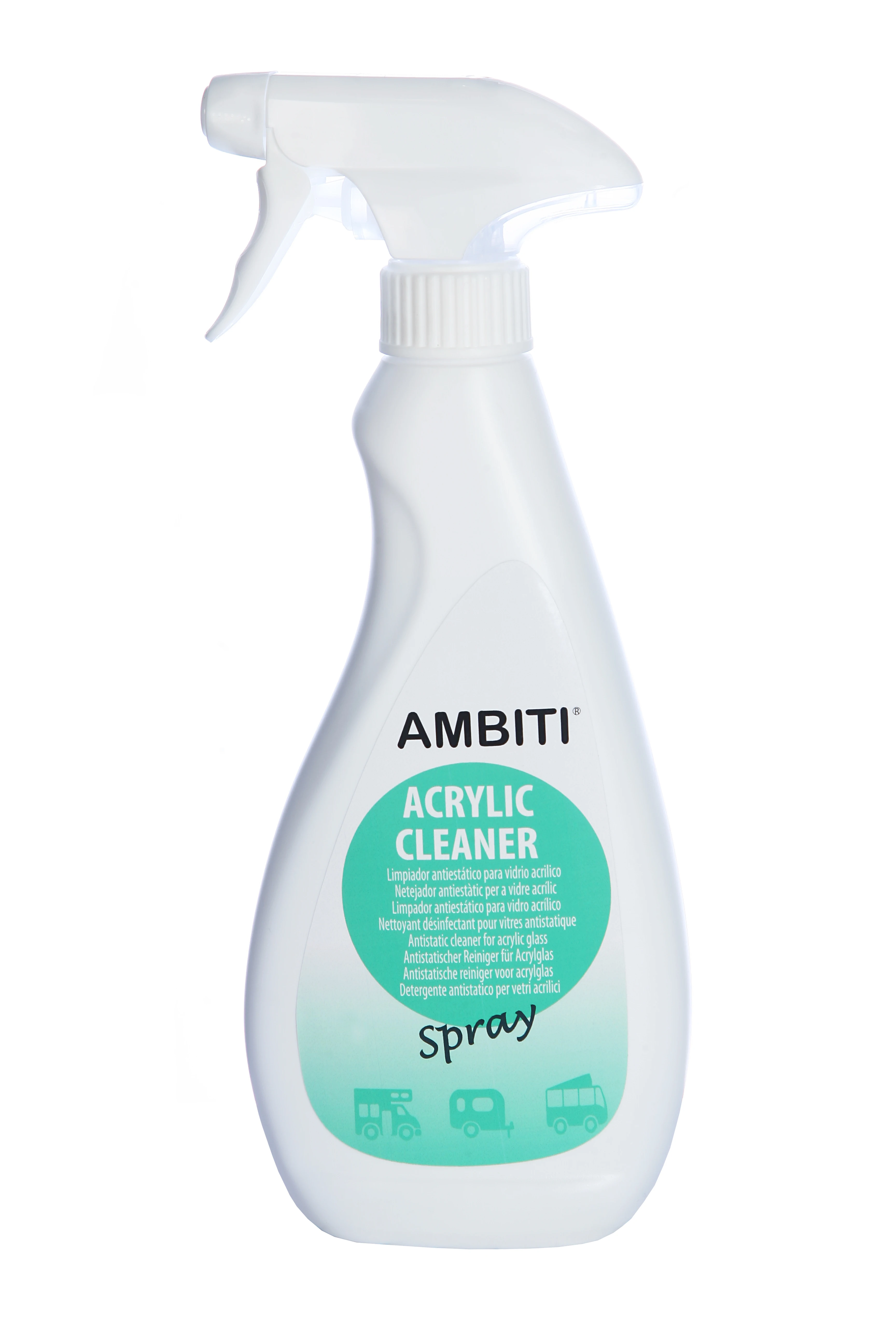 Ambiti Acrylic Cleaner 500 ml. Acrylic crystals and skylights antistatic cleaner