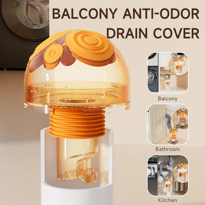 Insect-Proof Anti-Odor Floor Drain Adapter Gravity Valve Sewer Pipe Seal Ring Kitchen Sink Washing Machine Drain Connector