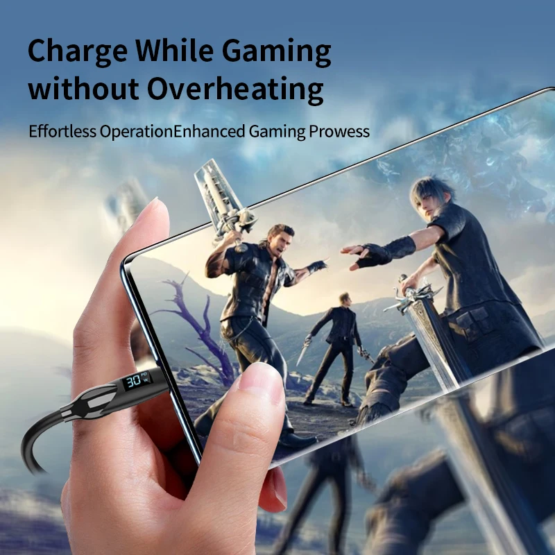 WONDRARISE LED Fast Charging Cable Dual Type C USB-C to USB-C 100W Digital Display for Xiaomi Huawei Samsung iPhone PD Charger C