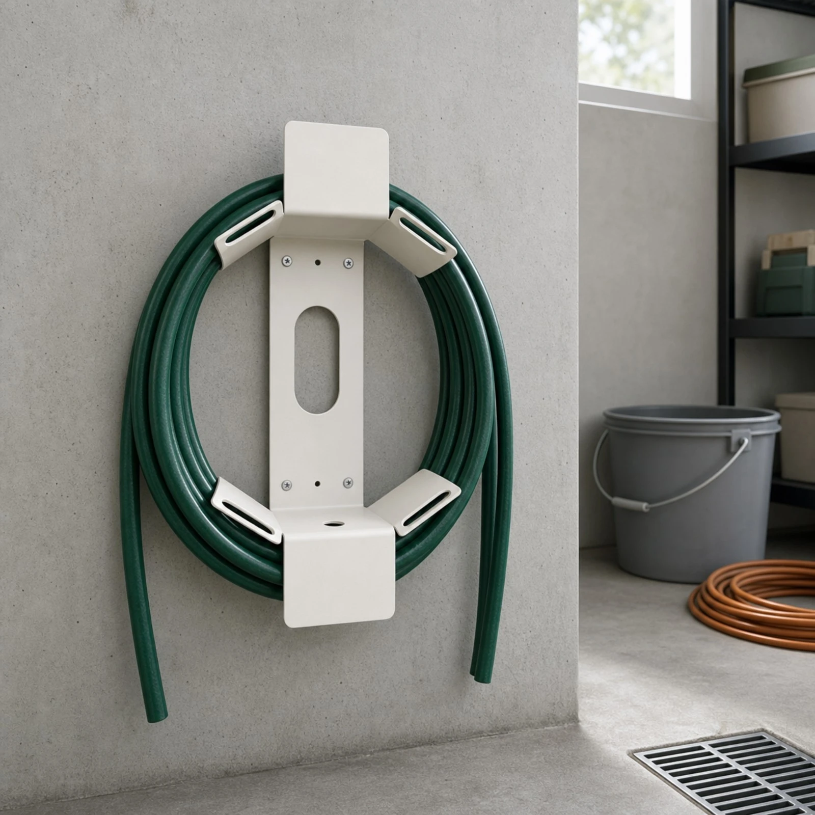 Garden Hose Holder Wall-Mounted Heavy Duty Space Saving Hooks Garden Water Hose Organization Rack for Indoor Outdoor Yard Pool