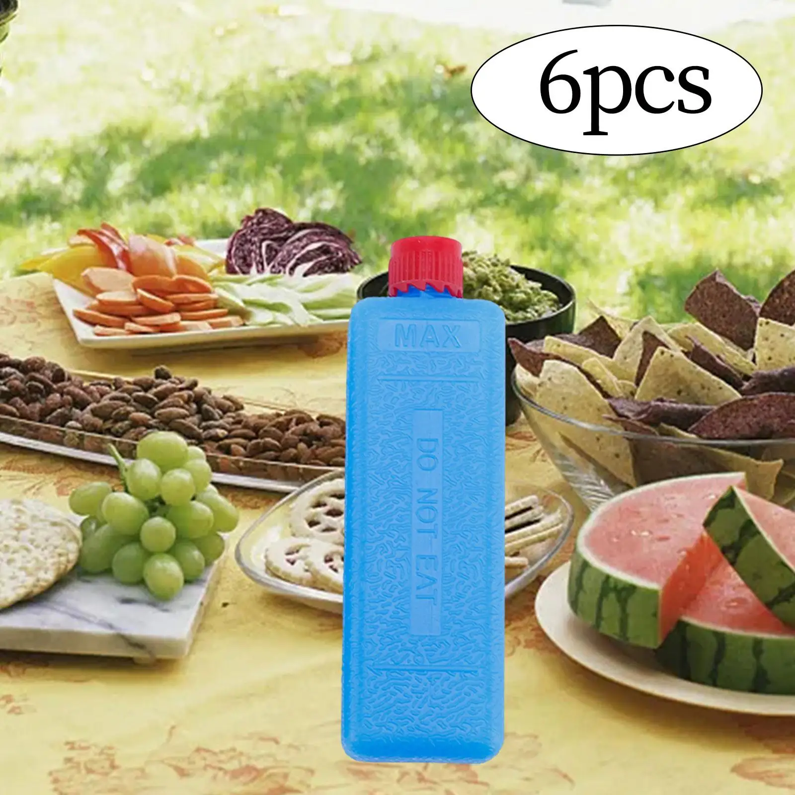 6Pcs Ice Blocks Cooling Reusable Ice Packs Efficient Sturdy Leakproof Ice Boards Simply Stays Frozen for Outdoor Cool Box Longer