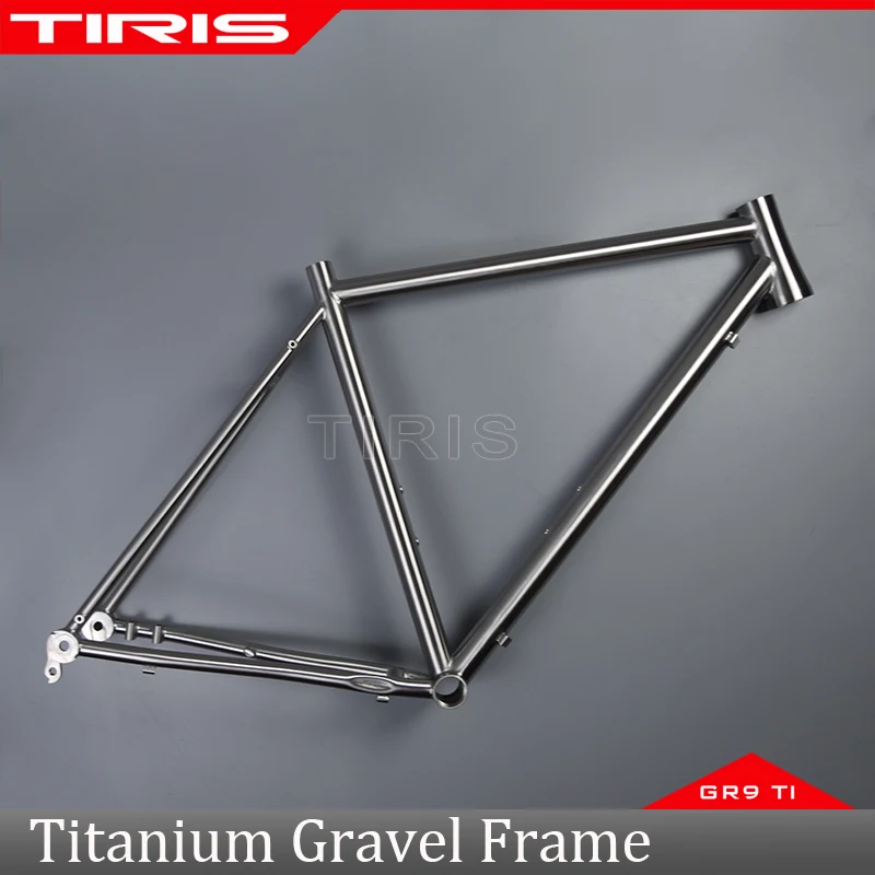 TIRIS-CR7 Titanium Bike Frame, Gravel Cyclocross Frameset, Touring Bicycle Framework, 700C 29 '', Accessory Parts