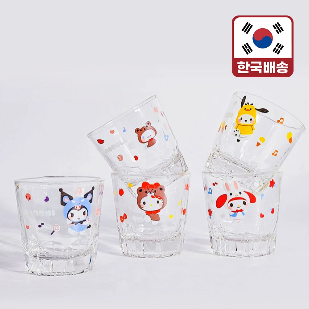 (LETO) Sanrio kuromi soju glass 5 Leto Sanrio Soju 1 set Cute Mini Glass Cup Glass Cup