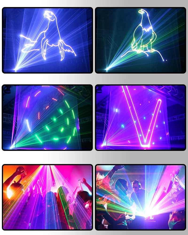 MY Laser Mini Portable Laser Show App Пульт дистанционного управления 2 Вт DMX полноцветные лазерные лампы