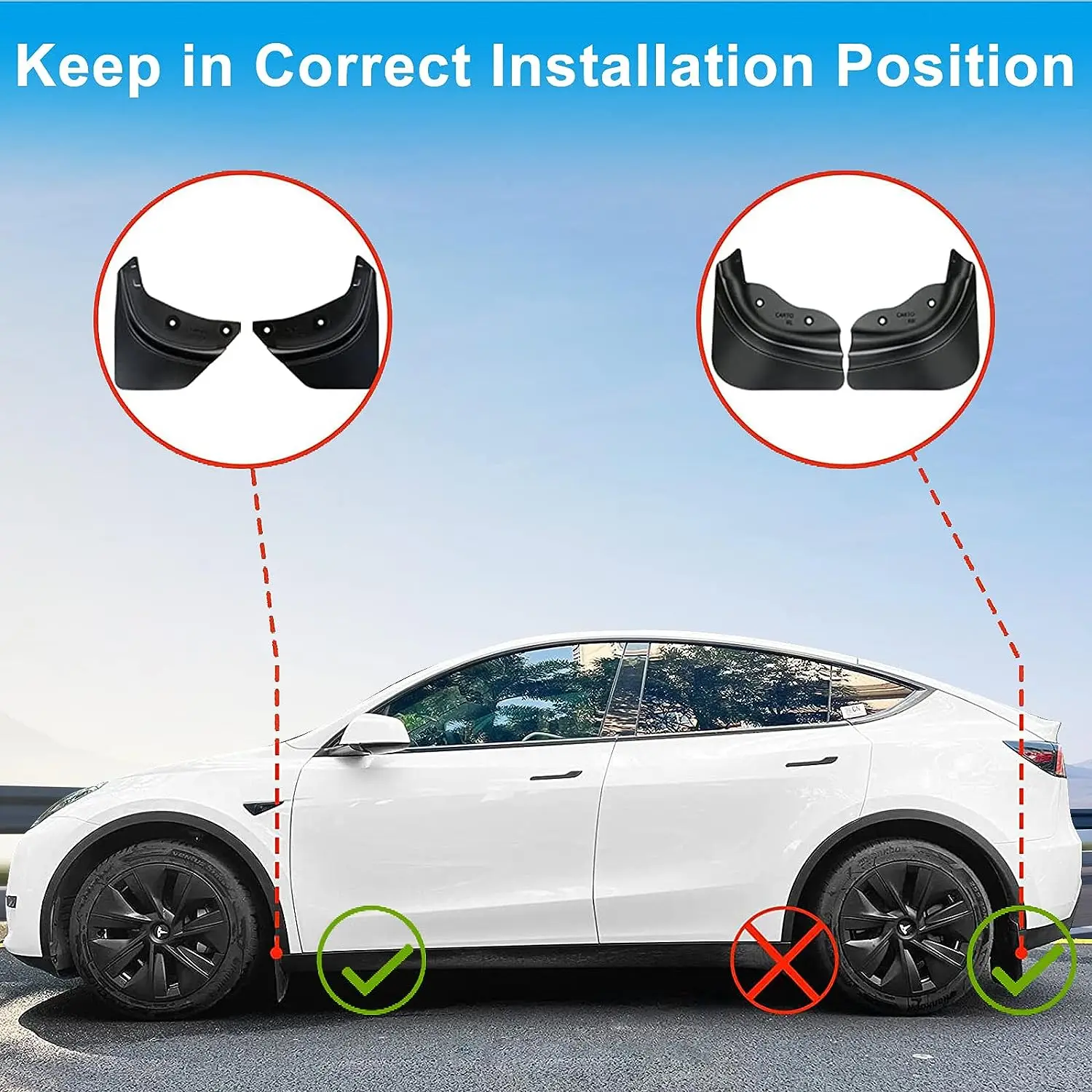 Schmutzfänger für Tesla Model 3 2025 2026 Model Y YL Schmutzschutz Vorder- und Hinterrad Kotflügel Spritzschutz Reifenschutz Reisezubehör – Detail 10