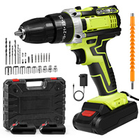 48N-m High Torque Cordless Dual Speed Drill 0-350/1350rpm 21V Li-ion Battery Home DIY Power Tools Set Electric Screwdriver Drill