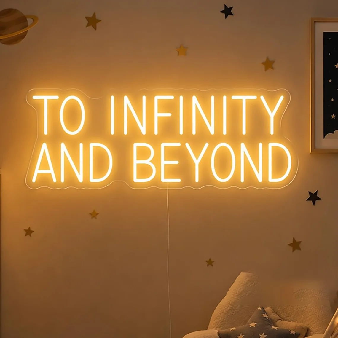 To Infinity And Beyond Neon Sign Inspirational Saying Decor Gym Bedroom Neon Classes Room Decor