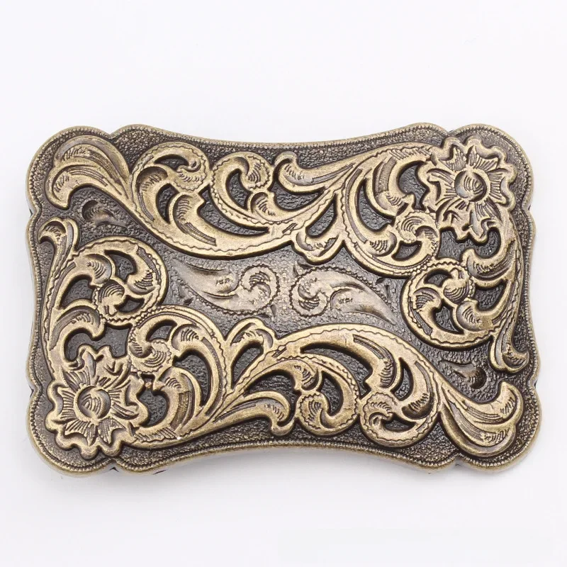 Boucle de ceinture à motif végétal de la dynastie Tang, style rétro, 3.8 cm