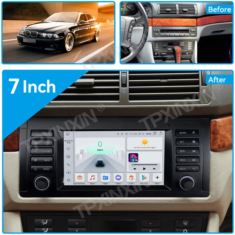 For BMW 5 Series E39 M5 E39 X5 E53 1995 - 2007 Android Car Radio 2Din Stereo Receiver Autoradio Multimedia Player GPS Navi Head