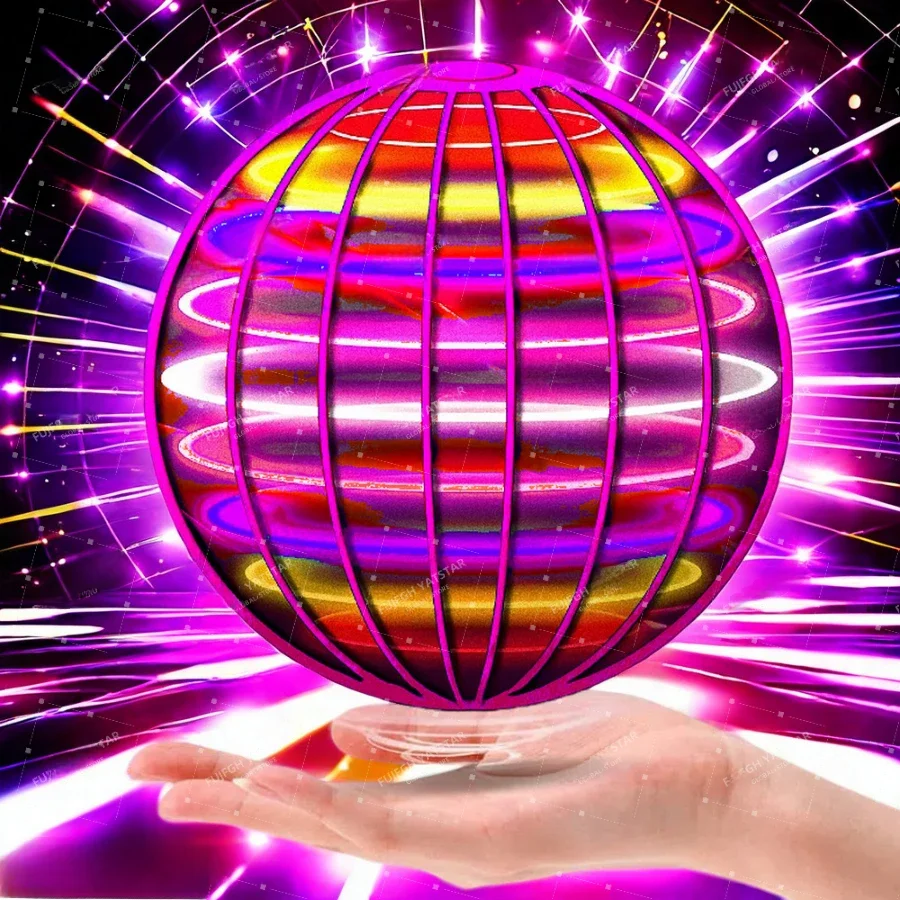 Vliegende Bal Boomerang Flyorb Magie Met Led-verlichting Drone Hover Ball Fly Nova Orb Vliegende Spinner Fidget Speelgoed Kinderen Familie Gift - afbeelding 2