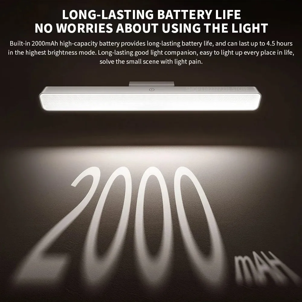 MIJIA Magnetic Reading Lamp 36cm Extended Lamp Head Ra90 2000mah Uniform Light Adjustable Lamp Head Three Gears 150lm
