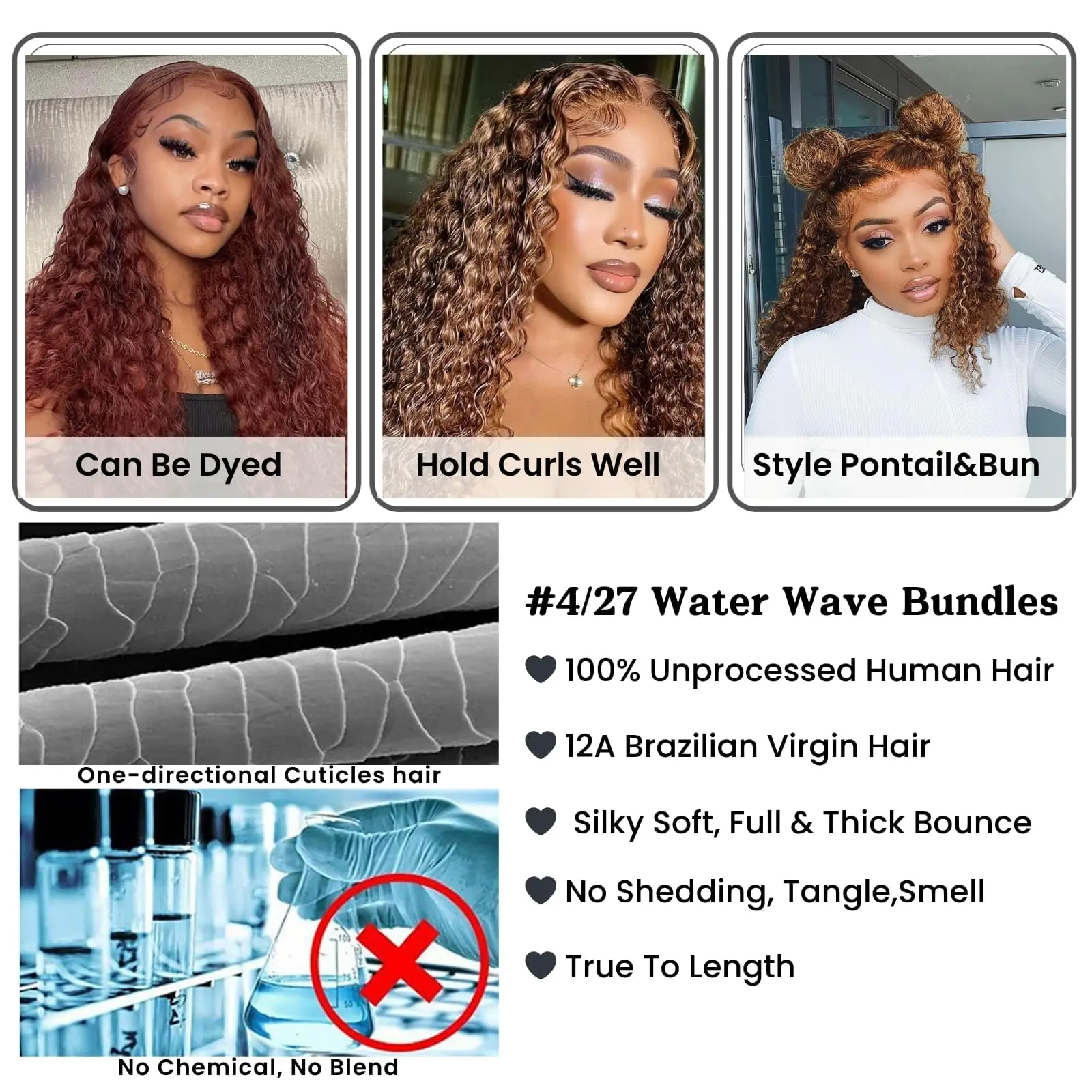 العسل شقراء تسليط الضوء على موجة عميقة 1 3 حزم 100% حزم الشعر البشري غير المجهزة البرازيلي عذراء نسج شعر مستعار بشري