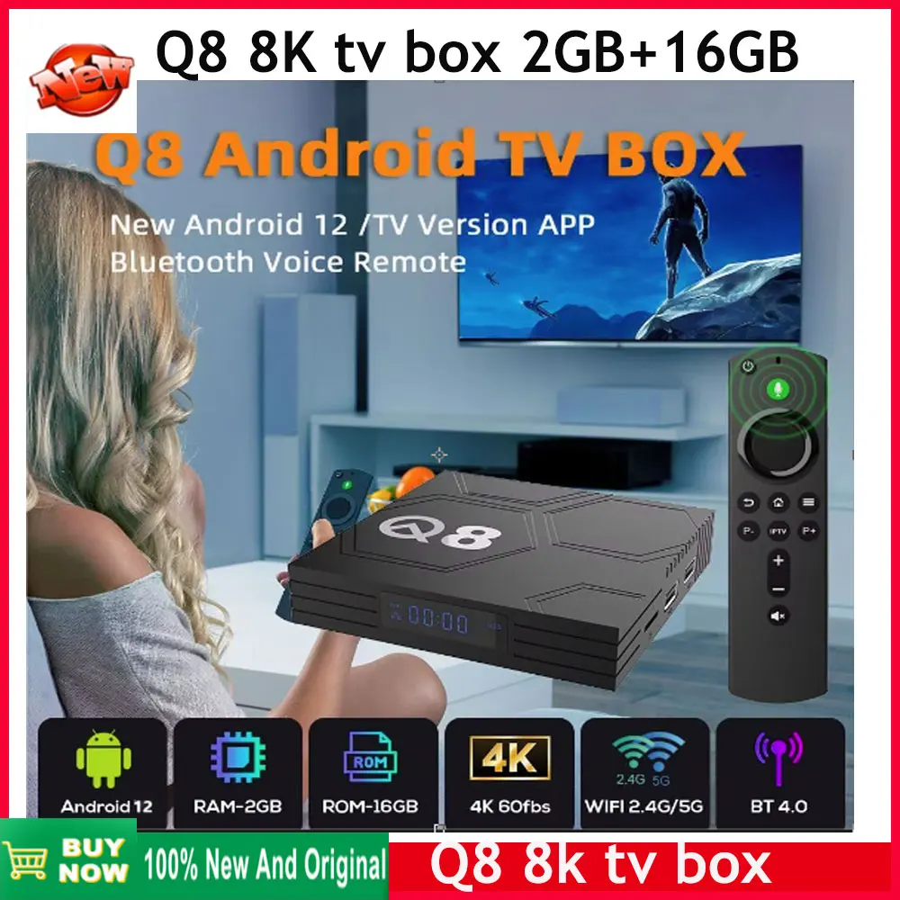 

2024 новая Q8 Android 12 Смарт ТВ приставка BT голосовое дистанционное управление 4K глобальная версия Media player популярный в Великобритании США Африке pk tx super