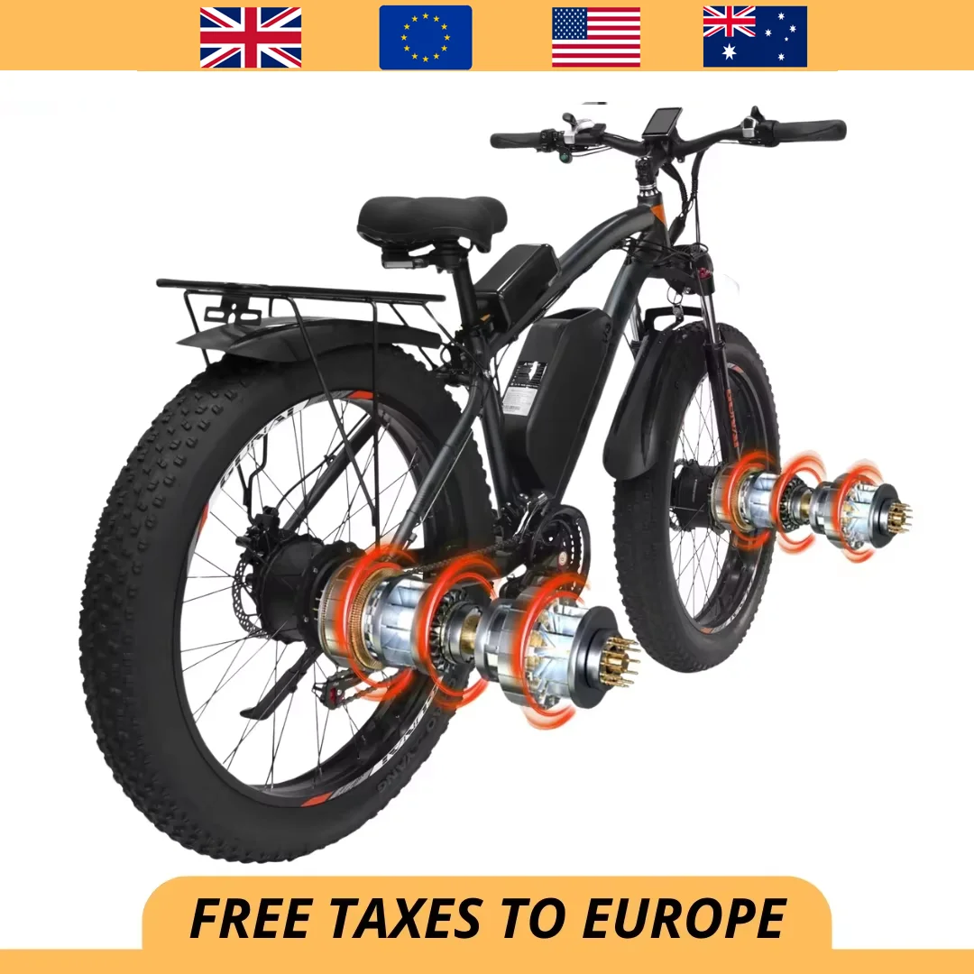 

Электрические велосипеды GUNAI, 2000 Вт, двойной двигатель, 26 дюймов, толстые шины, электронный велосипед для взрослых, 55 км/ч, 21 скорость, с аккумулятором 48 В, 23 Ач, склад ЕС