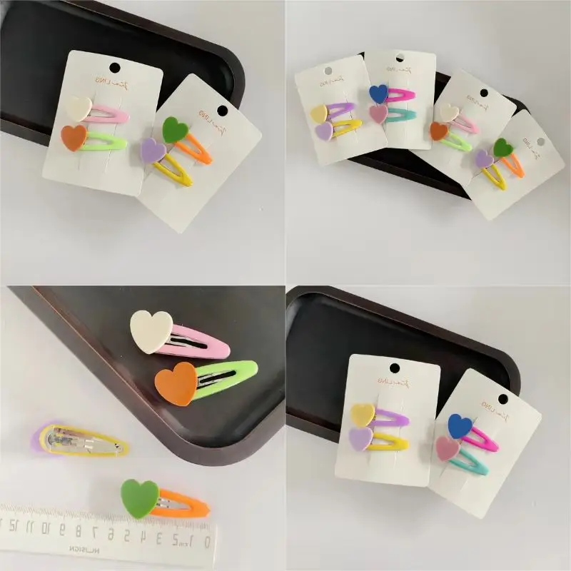 2 قطعة/المجموعة مقاطع الشعر طفل اللون الفتيات القلب دبابيس الشعر أغطية الرأس الطفل باريت دبوس الأطفال دبابيس الشعر إكسسوارات الشعر hogmentefinnfinnfinn