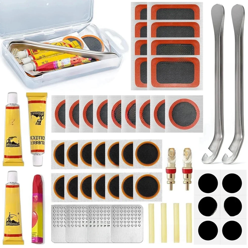 AliExpress NONE Bike Tire Repair Kit Patches Tire Flim Grinding Film Crowbar Multifunctional Tools Cycling Tire Patch Bicycle Repair Puncture