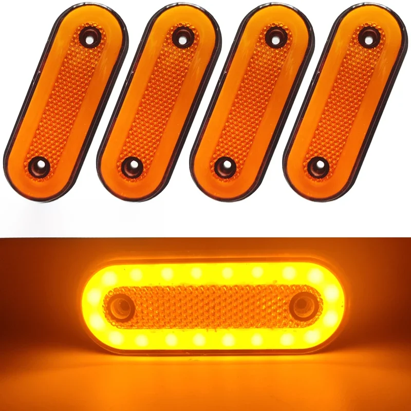 4 pièces 12V 24V LED feu de position latéral de camion feux de remorque réflecteur Van camion feux de dégagement pour Scania pour camion DAF pour Isuzu