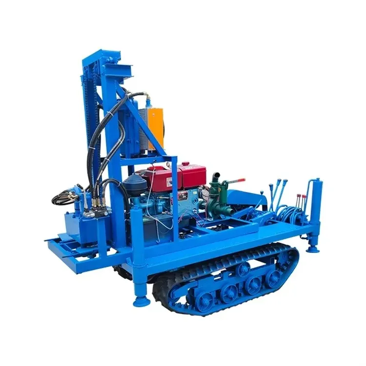 100m/120m/150m Deep Crawlaer Wheeled Crawler Portable 22HP Diesel Engine Rotary Water Well Drilling Rig Machine  2024